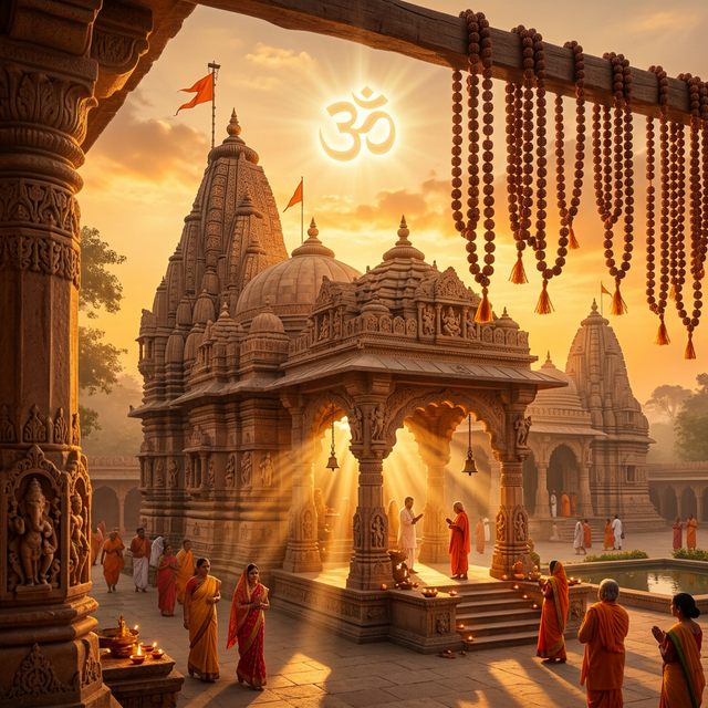 Sacred Temple at Sunrise